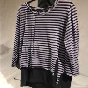 Lavender and black stripe shirt